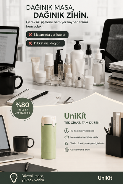 Unikit |🎒 Tüm Bakım Ürünlerinizi Tek Şişede Taşıyın
